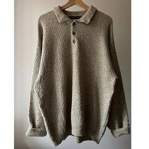 1990s Slouchy Textured Sweater | Vintage Neutral Jumper